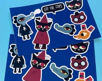 night in the woods NITW sticker sheet- gamer gift, stationary