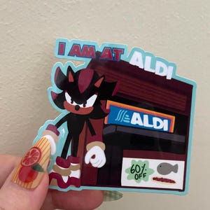 Schatten den Igel Aufkleber, Vinyl Aufkleber, Schatten Mem, Sonic, Sticker, Gamer Geschenk, Stickers, alles von mir, Gaming, I am at aldi meme, shadow