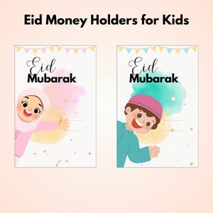 Eid Geldhalter für Kinder | Druckbare DIY Eid Geschenkkarten | Spaß Eid Mubarak Digitaler Download | Islamisches Geldgeschenk für Jungen & Mädchen