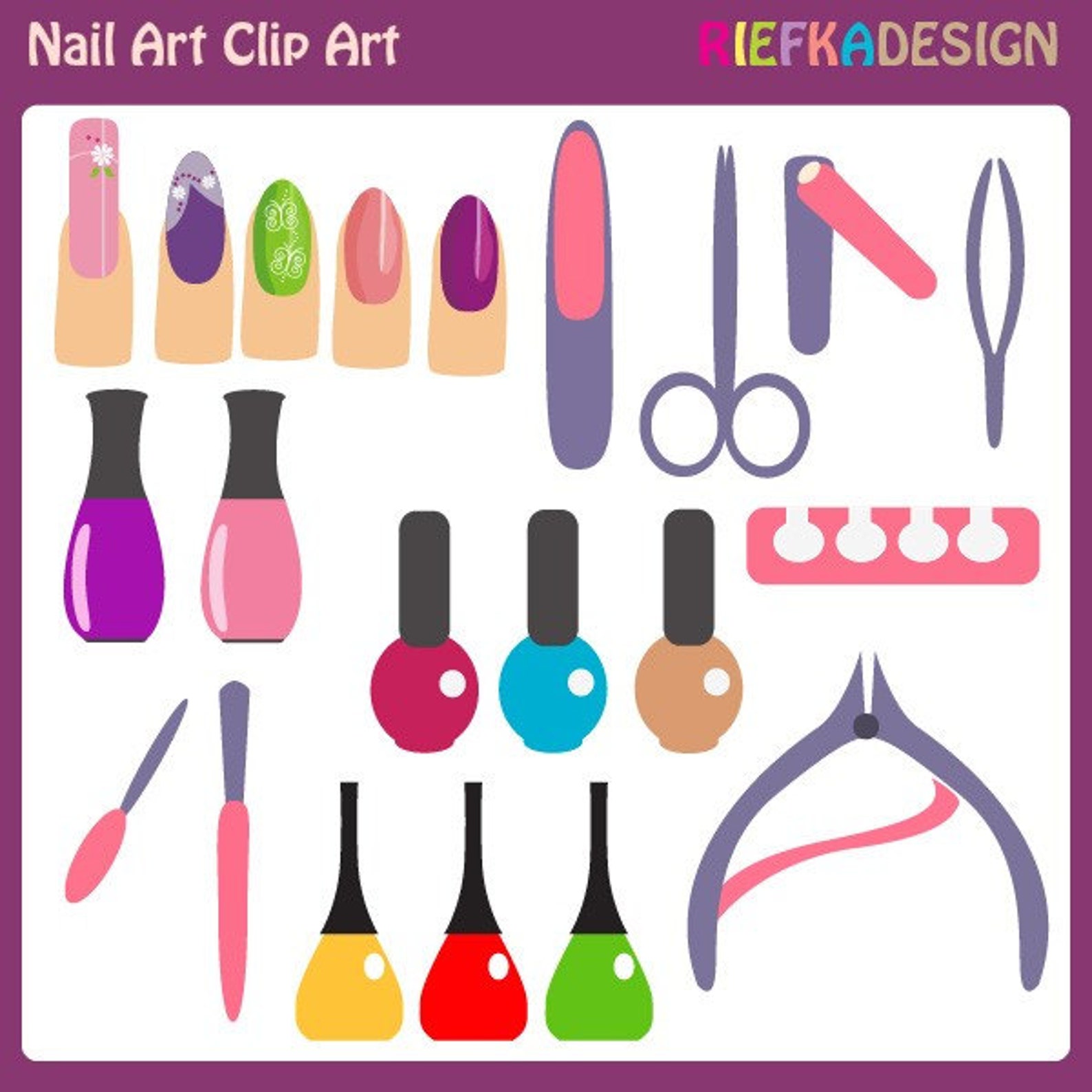 Nail Art Clip Art | Etsy