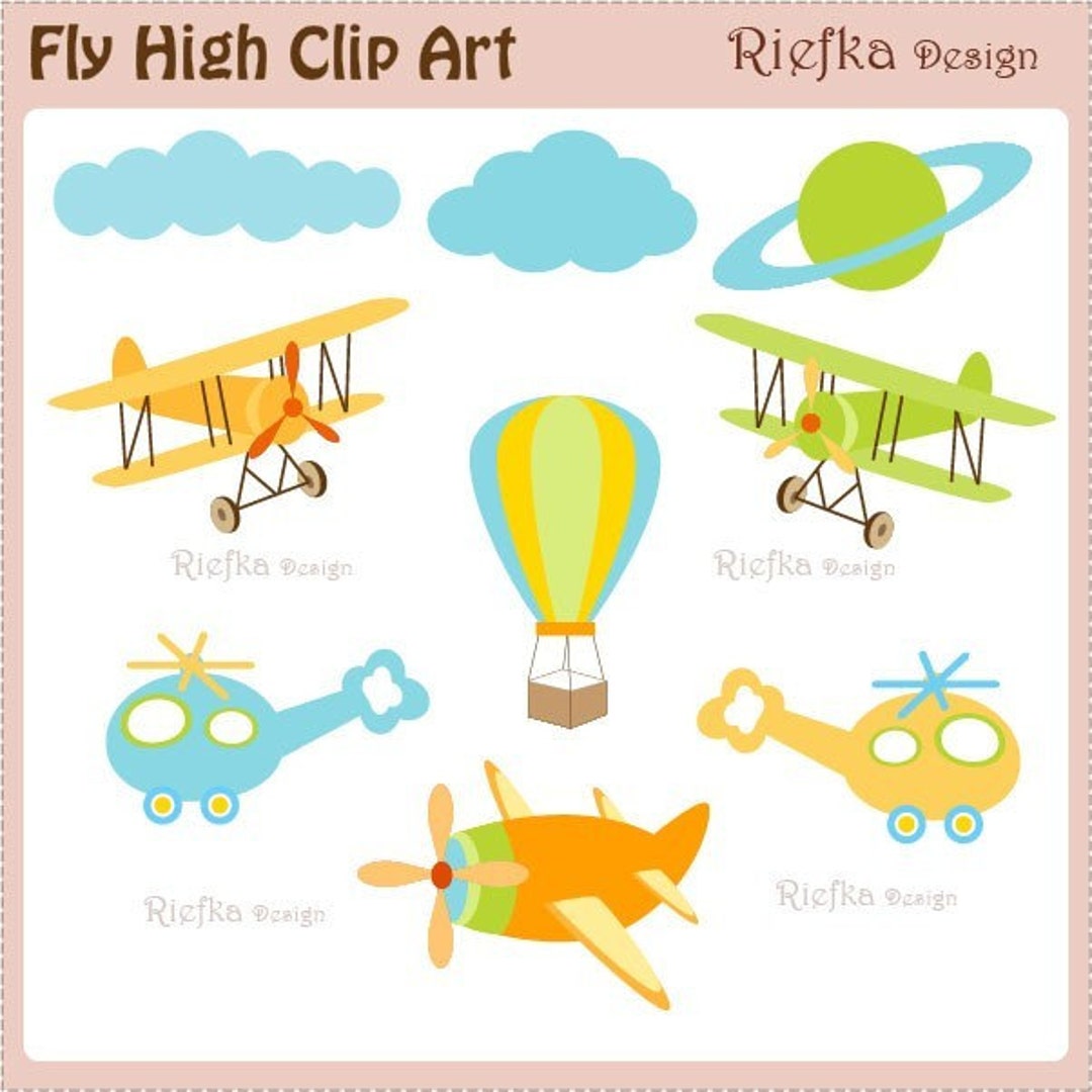 Fly High Digital Clipart Set - Etsy