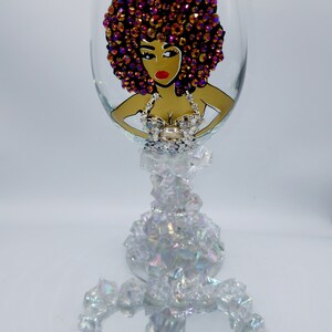 Custom Diva Wine Glass Big Hair Don't Care II image 2