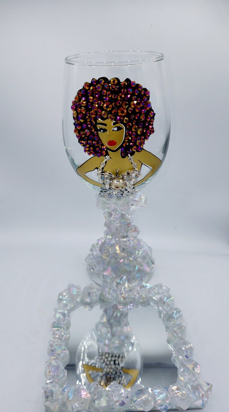 Custom Diva Wine Glass Big Hair Don't Care II image 2