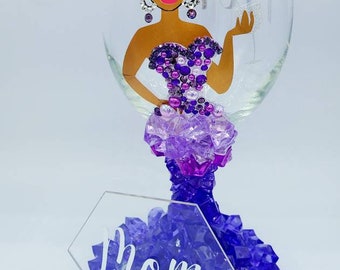 Custom Diva Wine Glass - Wine Diva (Short Length)