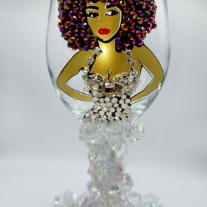 Custom Diva Wine Glass Big Hair Don't Care II image 3