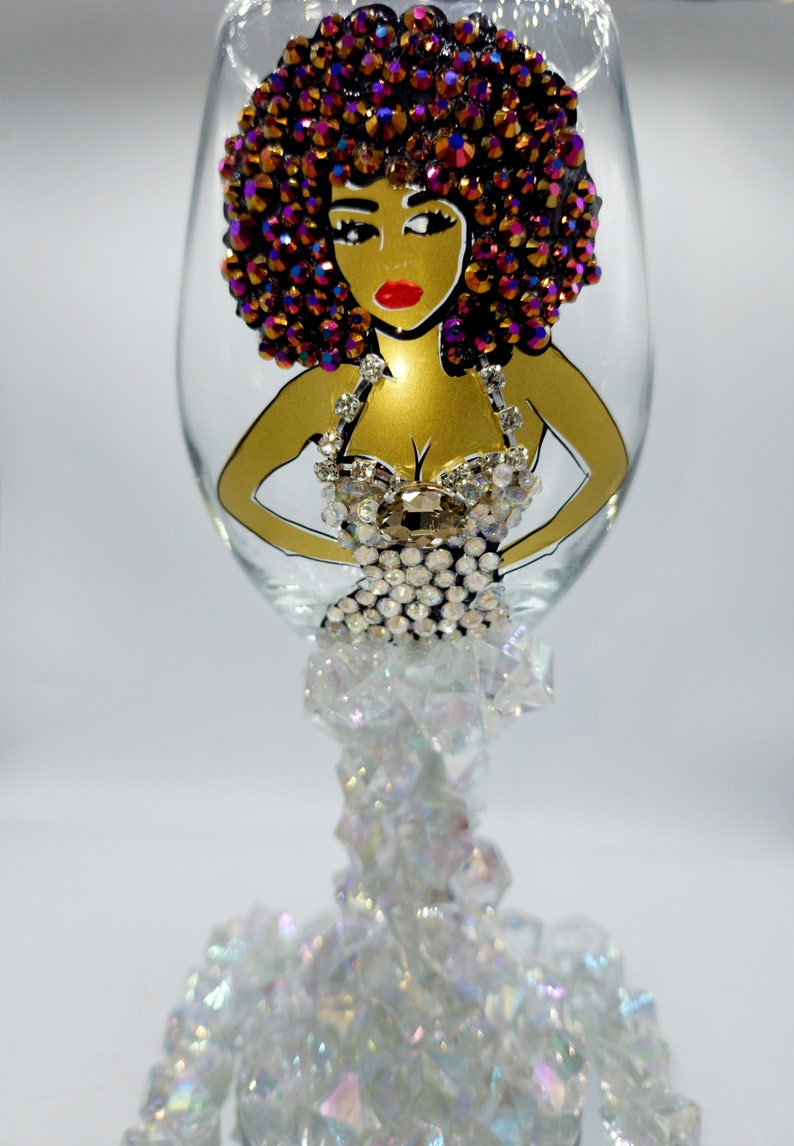 Custom Diva Wine Glass Big Hair Don't Care II image 3