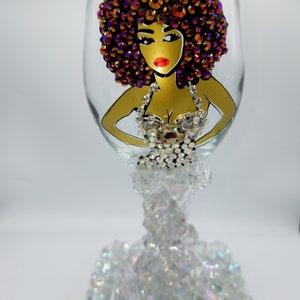 Custom Diva Wine Glass Big Hair Don't Care II image 1