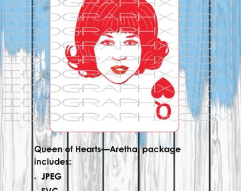 Aretha Franklin / Queen of Soul / Queen of Hearts SVG