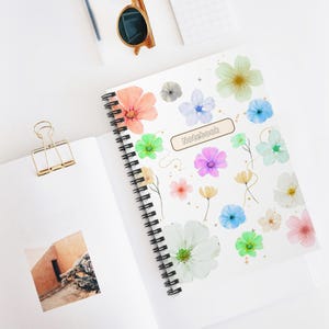 Customized Notebook - Custom Name Journal - Floral Spiral Notebook -Elegant Flower Design for Journaling, Note-Taking, Personalized Journal