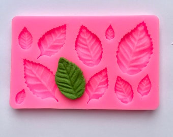 Small Leaves Mold, Silicone Mold For Clay Sugar Craft Soap, Silicone Molds For Postcard Decoration, Jewelry Making Mold, Rose Leaf Mold