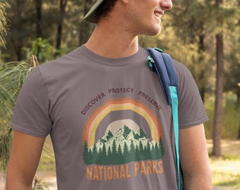 Unisex National Parks T-shirt- Eco-Friendly, Nature Lovers,  Earth Day, Gift for hiker- Save our Parks, Earth Day t&#39;shirt