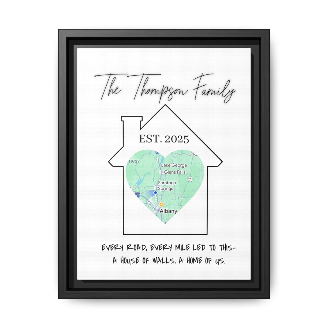 Personalized Family Map Canvas Print: Custom Home Decor,family Keepsake ...