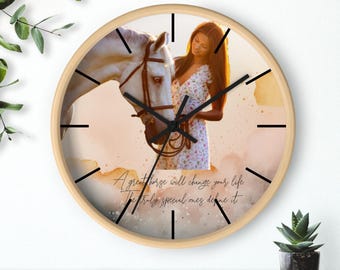 Orologio da parete personalizzato con foto di animali domestici / Orologio con memoria di animali personalizzato, fonte di ispirazione per gli amanti degli animali domestici