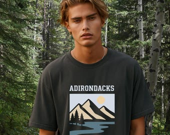Adirondacks Wandern T-Shirt, Camping T-Shirt, rustikales Berg-T-Shirt, Upstate NY Berge, Camping T-Shirt, ADK Shirt, Upstate NY Berge, minimalistisch