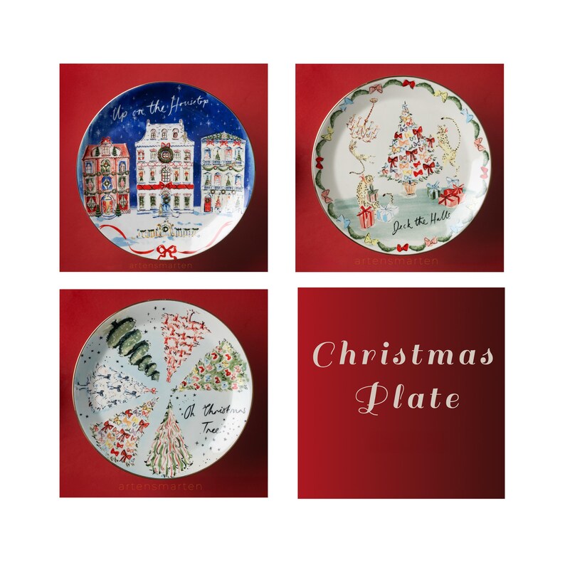 Anthropologie Susannah Garrod 'Tis The Season Dessert Plate image 10