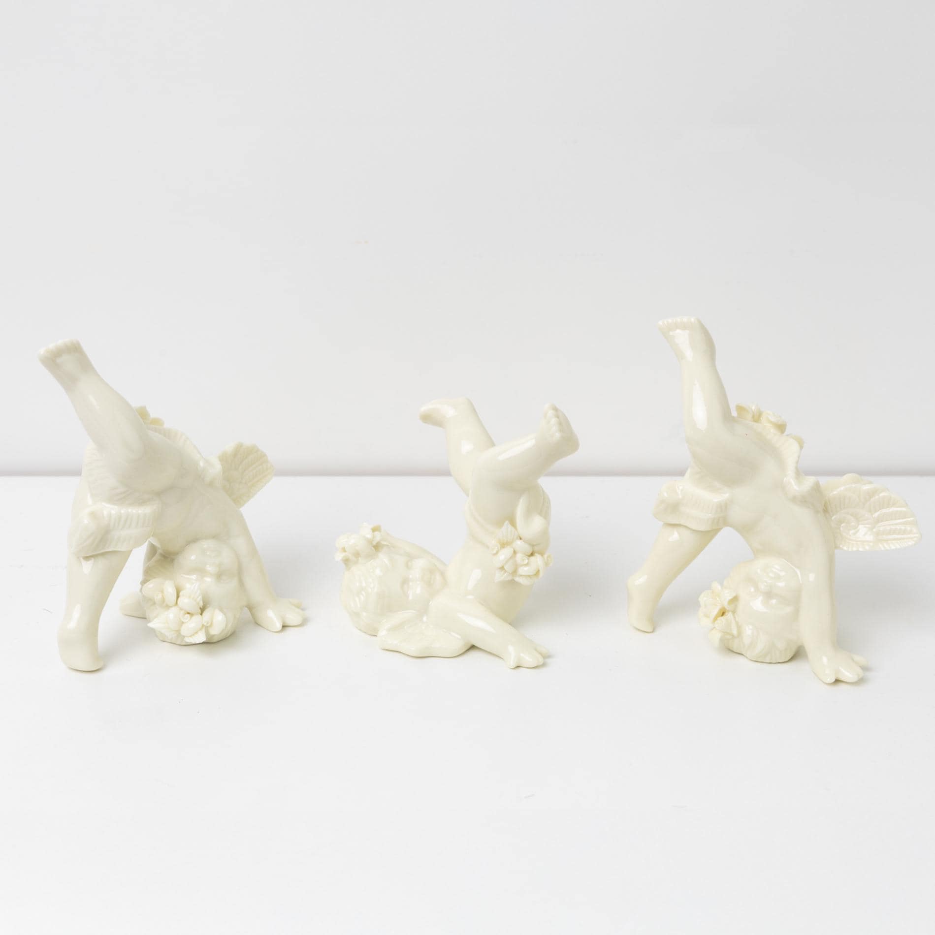 Räder 88684 Lot de 4 sapins de Noël en Porcelaine avec Accents dorés