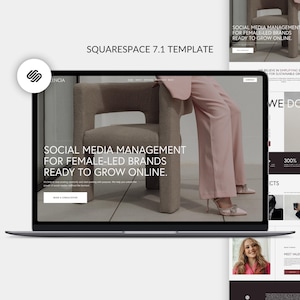 Squarespace Website Template for Social Media Manager, Marketing Agency, Virtual Assistant, Modern Website, Squarespace 7.1, Consulting
