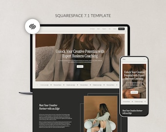 One Page Squarespace Template, Professional Website for Coaches, Virtual Assistants, Creatives, Business Professionals, Modern Website