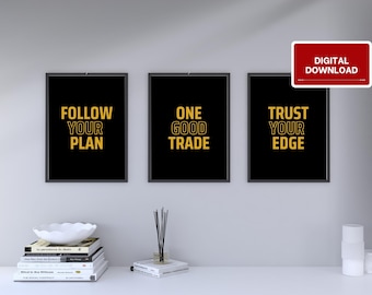 Trader Reminder Quotes Printable Wall Art, Stock Market Motivational Decor, Trading Mindset Prints, Financial Success Quotes, Download Art