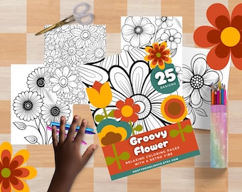 Groovy Flower Coloring Pages – 25 Printable Retro Floral Designs for All Ages