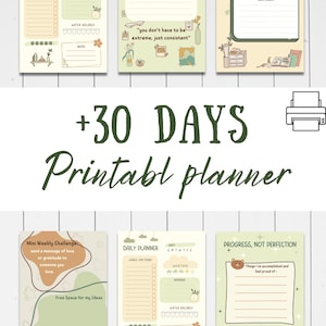 Printable Pastel Daily Planner | 30-Day Undated Agenda | A4 & A5 PDF | Minimalist To-Do List | Instant Download