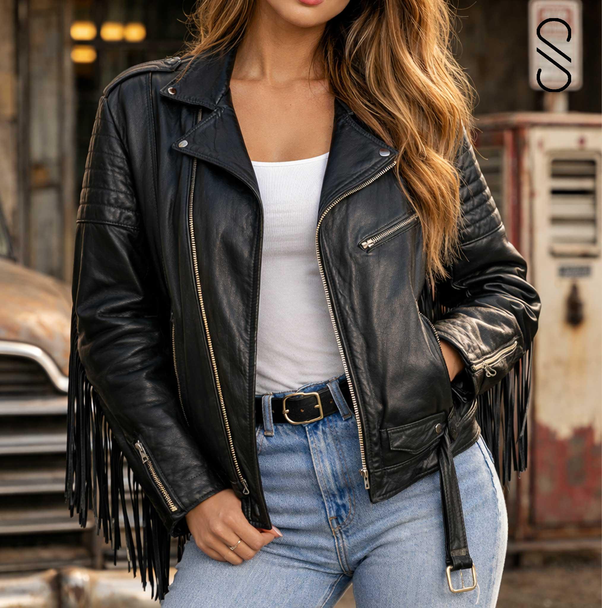 Vintage Leather Harley Davidson Fringe Jacket - Etsy
