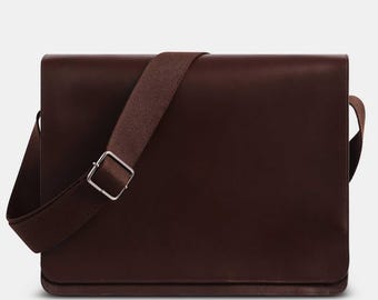 VintageCraft Leather Satchel | Handmade Brown Messenger Full Grain Leather | Men’s Laptop Carryall