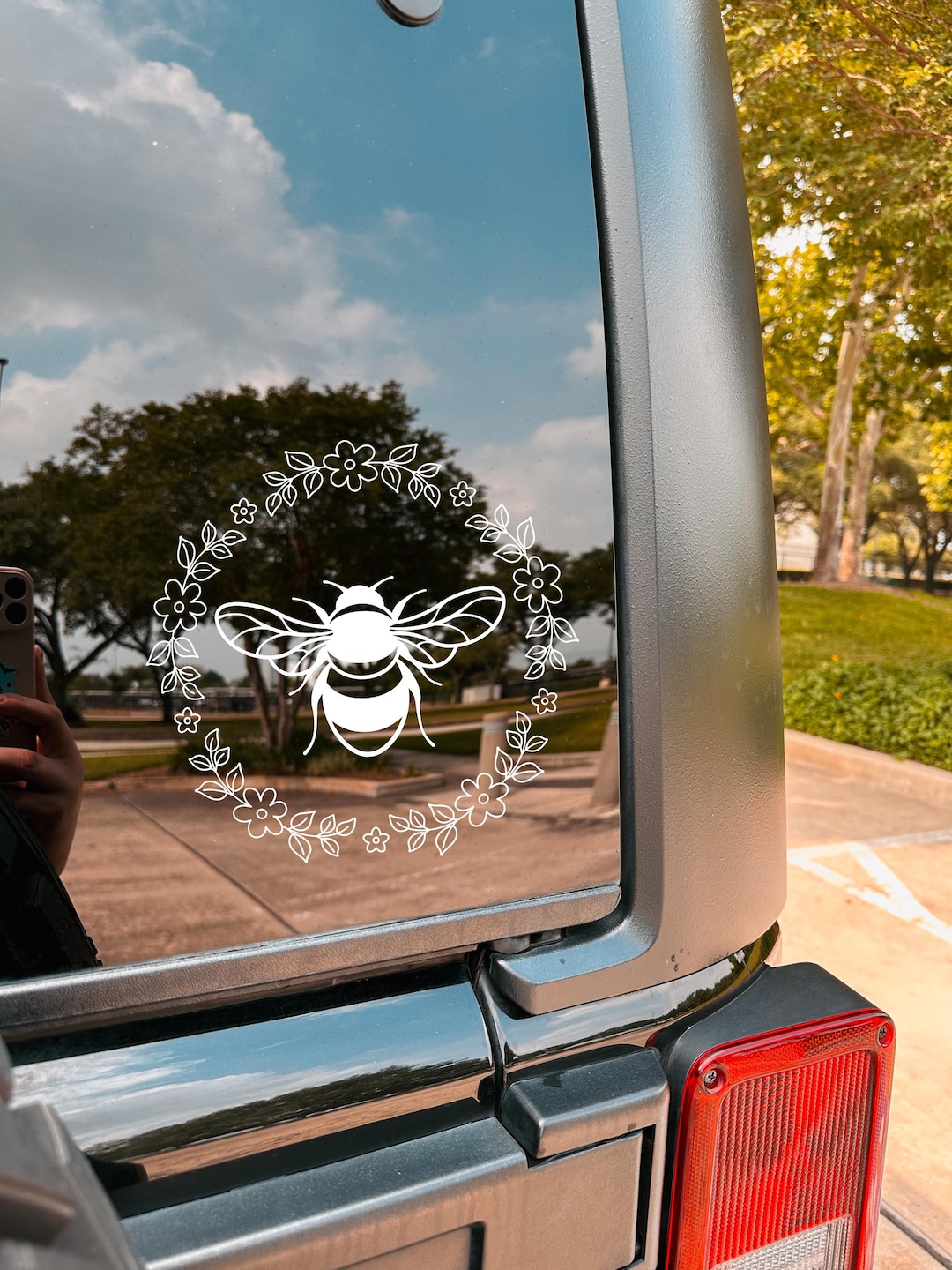 Vinyl Car Decal | Floral Bee | Cute Nature Bumper Sticker | Coffee Mug ...