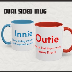 Severance Innie Outie Duo Sided Mug, TV Show Coffee Mug, Severance Gift, Lumon, TV Show Ceramic, Lumon Industries, MDR, Severance Fan Gift