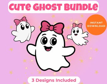 Geist SVG Bundle, Kawaii Halloween Clipart, Kinder Cricut Schnitt Datei (Digitaler Download)