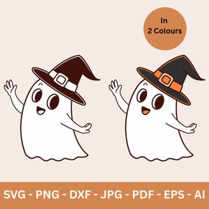 Geist SVG, Halloween Hexenhut SVG, gruseliger Geist Clipart, Halloween Sublimationsdatei, Boo Shirt, Geist Schnittdatei für Cricut & Silhouette