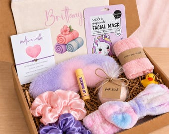 Caja de regalo para un día de spa para niños / Caja de spa personalizada para niños / Cesta de mimos para niños