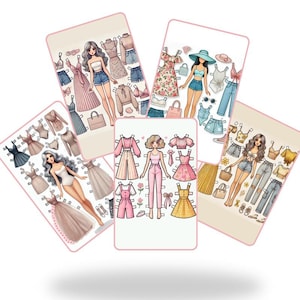 Druckbare Papierpuppe Anziehen Mädchen Papierpuppe | Puppe inspiriert Kinderspielzeug Sofortiger digitaler Download | DIY Papierprodukt