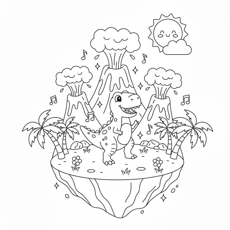 Dinosaur Coloring Book – 20 Prehistoric Adventure Pages (digital ...