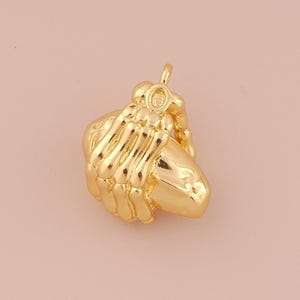 18K Gold Filled Hand Pendant Gold Skeleton Hand Charms Gesture Charm for DIY Bracelets Necklaces Jewelry Accessories Making