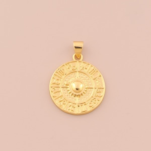 18K Gold Filled Zodiac Constellation Pendant Gold Horoscope Charms Astrological Charm for DIY Bracelets Necklaces Jewelry Accessories Making