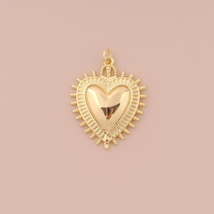 18K Gold Filled Heart Pendant Gold Love Charms Heart Charm for DIY Bracelets Necklaces Jewelry Accessories Making