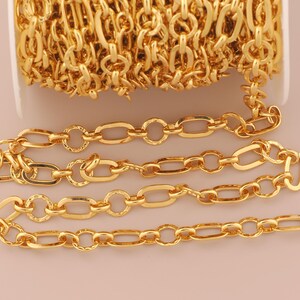 18K ゴールドフィルドフィガロチェーン ゴールド半完成チェーン DIY ブレスレット ネックレス ジュエリーアクセサリー作りのための特別なチェーン
