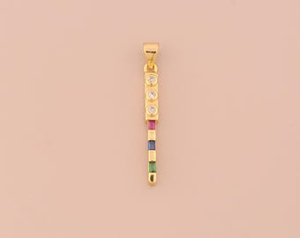Ciondolo a forma di semaforo riempito in oro 18 carati, ciondoli a forma di semaforo con zirconi cubici, per realizzare bracciali fai da te, collane, accessori per gioielli.