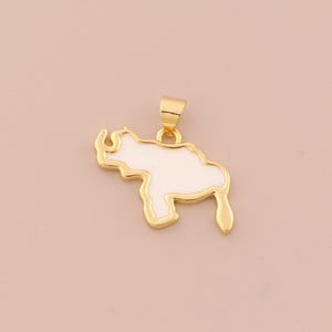 18K Gold Filled Map Pendant Gold Enamel Map Charms Map Charm for DIY Bracelets Necklaces Jewelry Accessories Making