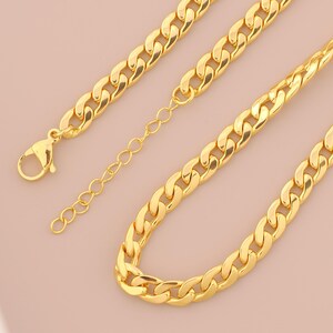 Collar de eslabones bañado en oro de 18 quilates, cadena de oro, joya delicada, regalo de cumpleaños o San Valentín.