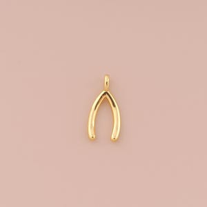 18K Gold Filled Wishbone Pendant Gold Wishbone Charms Wishbone Charm for DIY Bracelets Necklaces Jewelry Accessories Making