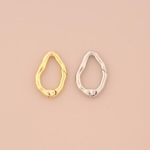 18KゴールドフィルドプッシュドアクラスプゴールドスナップクラスプウォータードロップクラスプDIYブレスレットネックレスジュエリーアクセサリー作り