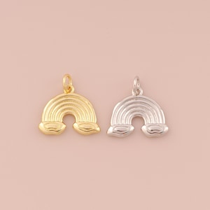 18K Gold Filled Rainbow Pendant Gold Rainbow Charms Rainbow Charm for DIY Bracelets Necklaces Jewelry Accessories Making