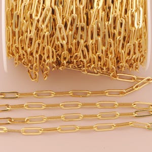 18K Gold Filled Paper Clip Ketten Gold Halbfertige Ketten Spezielle Ketten für DIY Armbänder Halsketten Schmuck Zubehör Herstellung