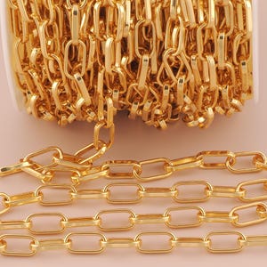18K Gold Filled Paper Clip Ketten Gold Halbfertige Ketten Spezielle Ketten für DIY Armbänder Halsketten Schmuck Zubehör Herstellung