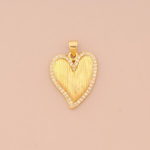 18K Gold Filled Heart Pendant Gold Love Charms CZ Heart Charm for DIY Bracelets Necklaces Jewelry Accessories Making