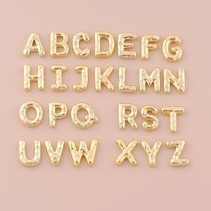 18K Gold Filled Initial Pendant Gold Letter Charms CZ Initial Charm for DIY Bracelets Necklaces Jewelry Accessories Making