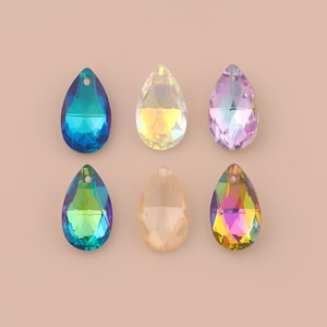 Pear Crystal Pendant,Crystal AB Charms,Austrian Crystal,Made in Austria for DIY Bracelets Necklaces Jewelry Accessories Making