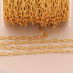 18K Gold Filled Paper Clip Ketten Gold Halbfertige Ketten Spezielle Ketten für DIY Armbänder Halsketten Schmuck Zubehör Herstellung